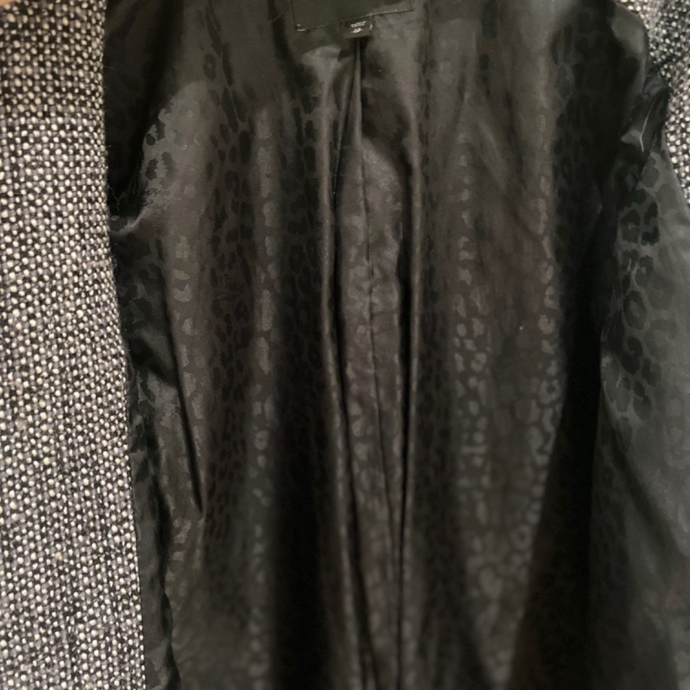 Express Tweed Cocoon Coat Blk/Wht - Picture 6 of 8